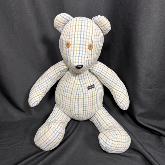 Jackets & Blazers - 20" Handmade Teddy Bear Upcycled from Faconnable Dress Shirt | One-of-a-Kind |